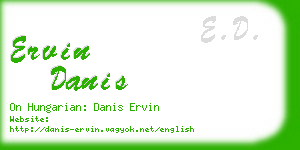 ervin danis business card